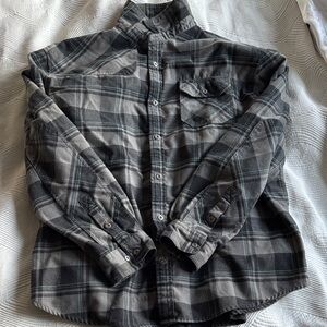 Howler Brothers Black and Gray Plaid Shirt